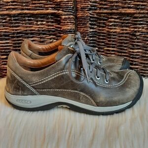 Keen 6.5 Presidio Leather Hiking Shoes Green Casual Oxfords Walking Gorpcore